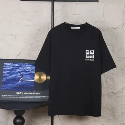 Givenchy Skjorta replika lyx Svart Vit Broderi Specialpris Nr