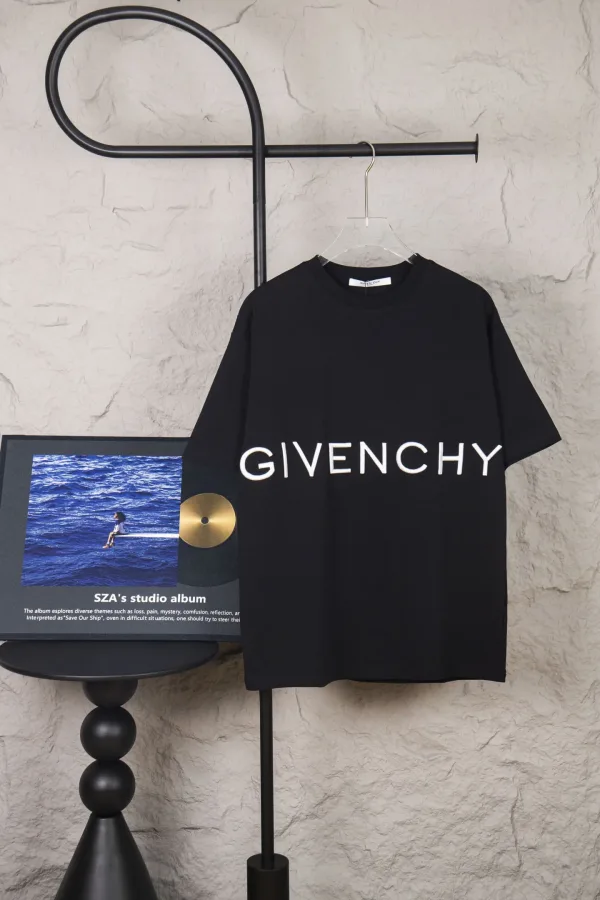 Givenchy Skjorta replika lyx Svart Vit Broderi Specialpris Nr