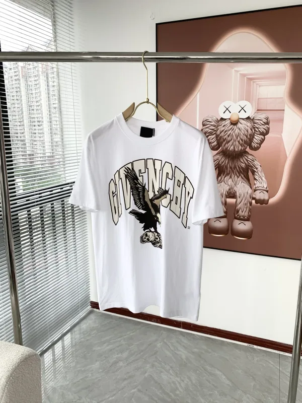 Givenchy Skjorta replika lyx Vit Svart Bomull Logotyp Klassisk Snygg