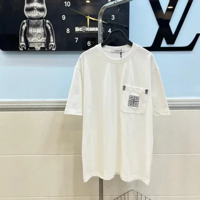 Givenchy kortärmad replika lyx super klon Svart Vit Bomull