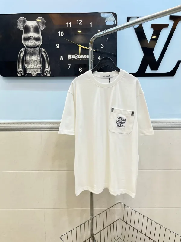 Givenchy kortärmad replika lyx super klon Svart Vit Bomull