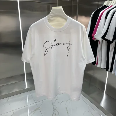 Givenchy Short Sleeves replika lyx super klon Vit Svart Bomull