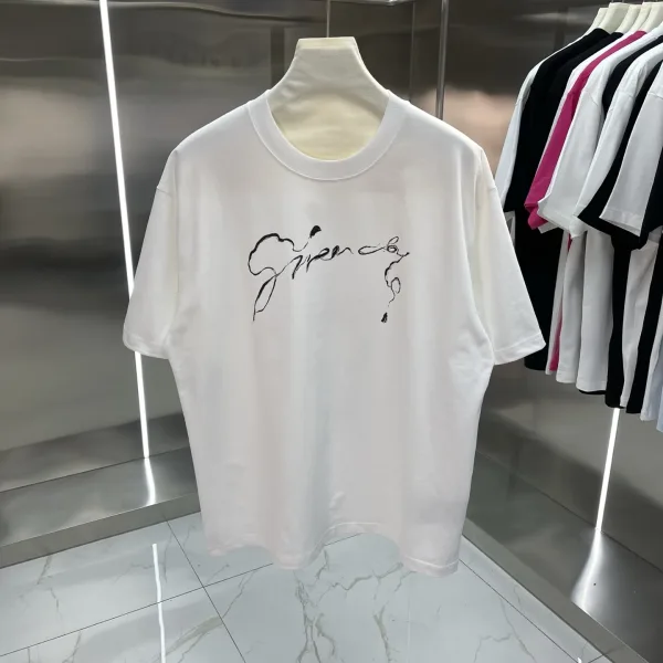 Givenchy Short Sleeves replika lyx super klon Vit Svart Bomull