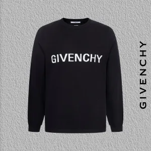 Givenchy tr??ja replika lyx svart stickad logotyp Matchande stickad crewneck