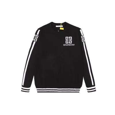 Givenchy Sweater replica lyx Svart Wool Washed Jacquard Snygg Ss