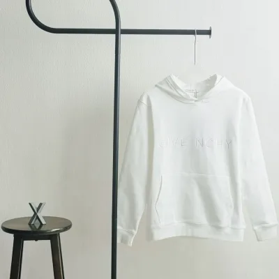 Givenchy Hoodie replika lyx svart vit bomull broderad monogram 100g