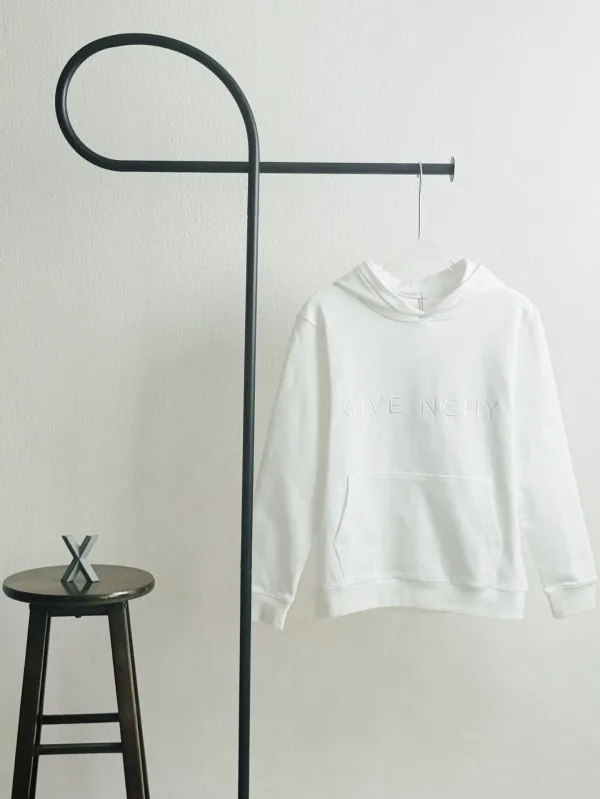 Givenchy Hoodie replika lyx svart vit bomull broderad monogram 100g
