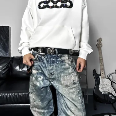 Goodbrand långärmad replika lyx Svart Vit Modelimage Mjuk Bekväm