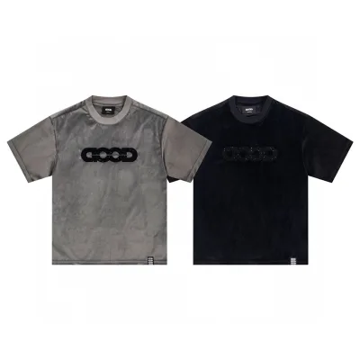 Goodbrand kortärmad replika superklon Black Grey Brodered Sparkling