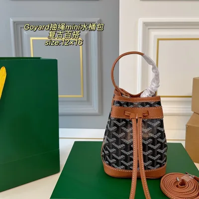 Goyard Bucket Bag Replik Luxus Retro Kordelzug Faltschachtel Größe