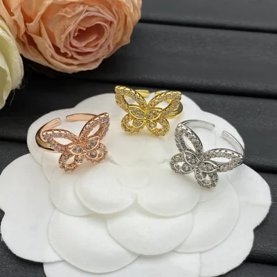 Graff Ring replika super klon Guld Gul Vit ??ppen Rose