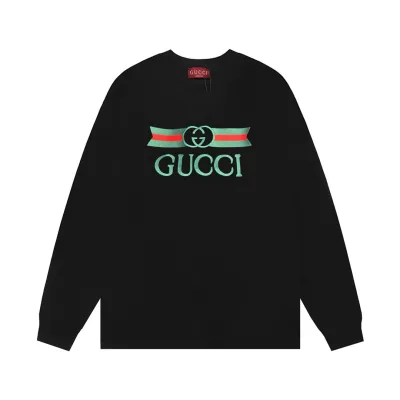Gucci l?£¤ng?¡èrmad replika lyxig svart bomull broderad logotyp dubbel