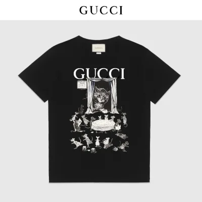 Gucci skjorta replika lyx bomullstyg dubbel garn resistent axel