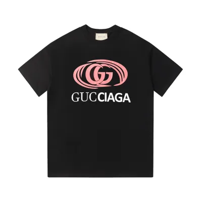 Gucci skjorta replika lyx bomullstyg dubbel garn resistent axel