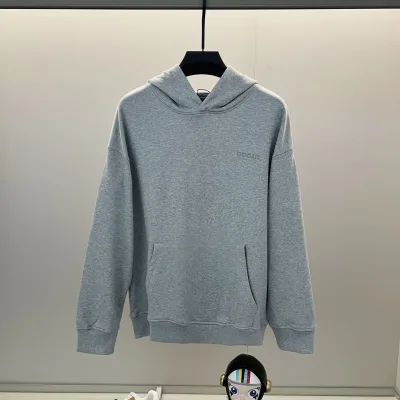 Gucci Sweatshirt replica lyx 1:1 Black Grey Cotton Brodered Logo