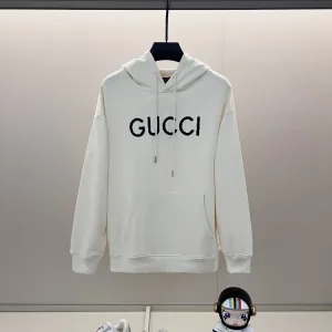 Gucci Sweatshirt replika lyx super klon Svart bomull broderad logotyp
