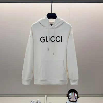Gucci Sweatshirt replika lyx super klon Svart bomull broderad logotyp