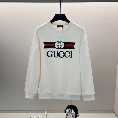 Gucci Sweatshirt replika lyx super klon Röd Grön Bomull Broderad