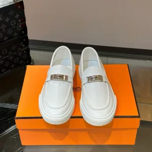 Hermes Loafers Replik Luxus Rindsleder Leder Chic Casual Feature Batch