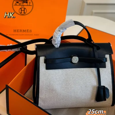 Hermes Umhängetasche Replik Luxus Silber Schwarz Leder Es Perfekt