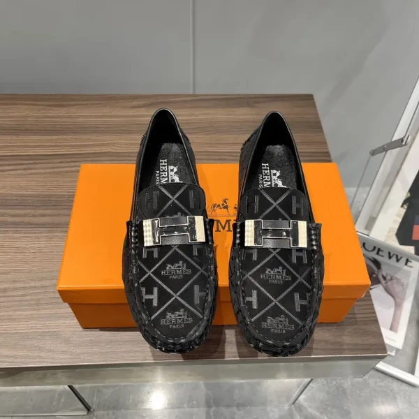 Hermes Sneakers Replik Luxus Schwarz Rindsleder Schaffell Ist Grain