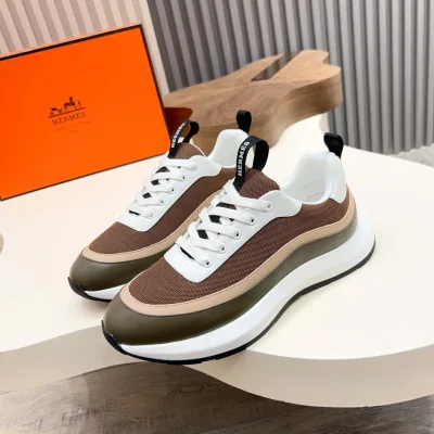 Hermes Sneakers Replik Luxus Leder Casual Mit Obermaterial Atmungsaktivem Mesh