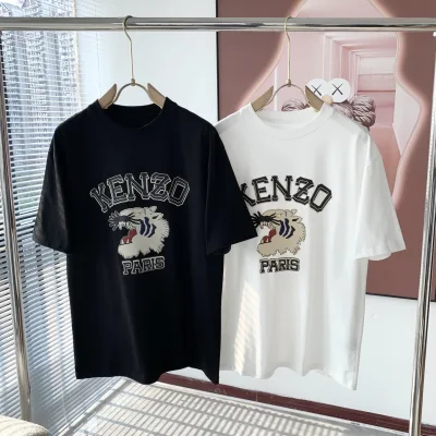 Kenzo Skjorta replika 1:1 lyxig White Black Cotton Logo Classic