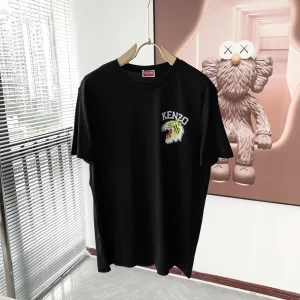 Kenzo Skjorta replika super klon Vit Svart Bomull Logotyp Klassisk