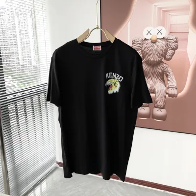 Kenzo Skjorta replika super klon Vit Svart Bomull Logotyp Klassisk