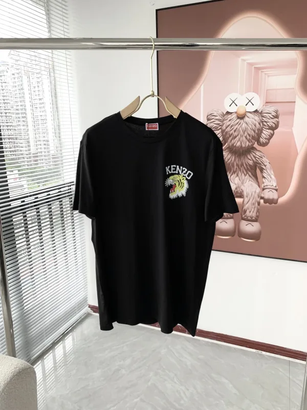 Kenzo Skjorta replika super klon Vit Svart Bomull Logotyp Klassisk