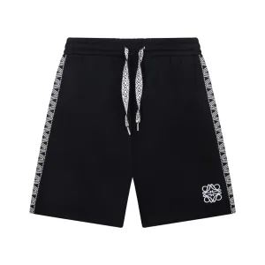 Loewe Shorts replika 1:1 Black Cotton Brodered Logo Casual Web