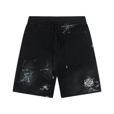 Loewe Shorts replica super clone Black Cotton Monogram Brodery Logo