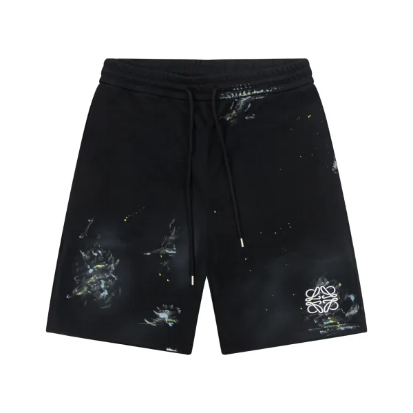Loewe Shorts replica super clone Black Cotton Monogram Brodery Logo