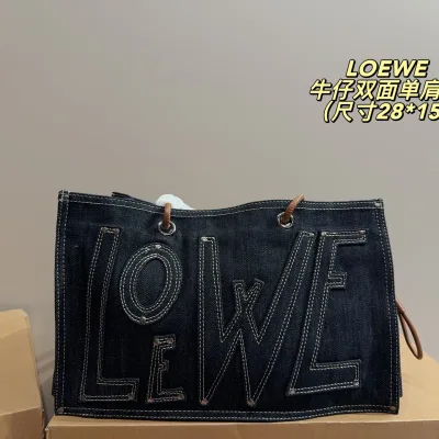 Loewe Umhängetasche Replik Super Klon Denim Logo Retro As