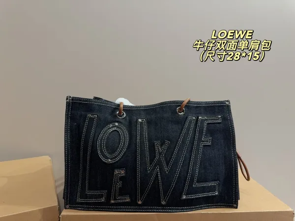 Loewe Umhängetasche Replik Super Klon Denim Logo Retro As