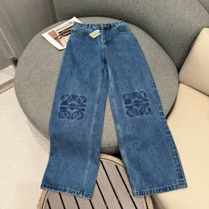 Loewe Women Shirt replica 1:1 Blue Cotton Denim Brodered Logo