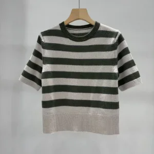 Loro Piana Kvinnor Kortärmad replika superklon Striped Early