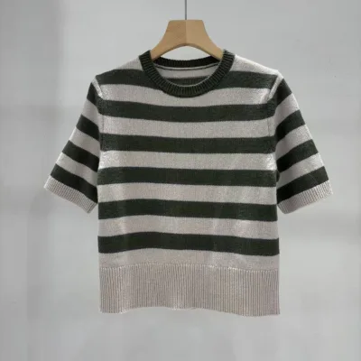 Loro Piana Kvinnor Kortärmad replika superklon Striped Early