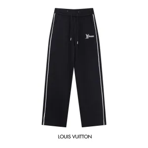 Louis Vuitton Casual Pants replika super klon Svart Vit Broderad