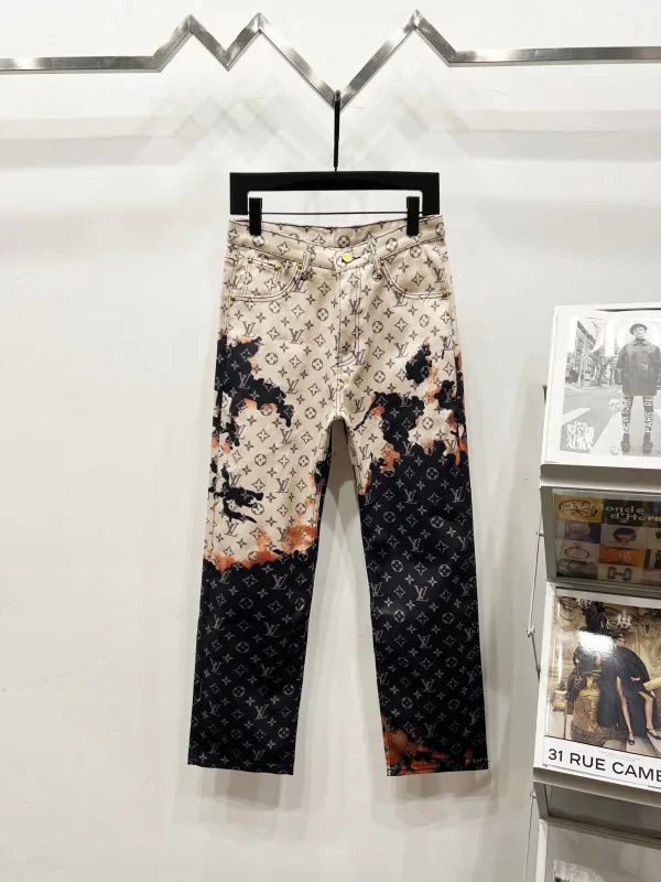 Louis Vuitton Jeans replika 1:1 Black Gradient Streetwear In Arrival