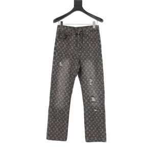 Louis Vuitton Jeans replika 1:1 lyx röd svart canvas kohud