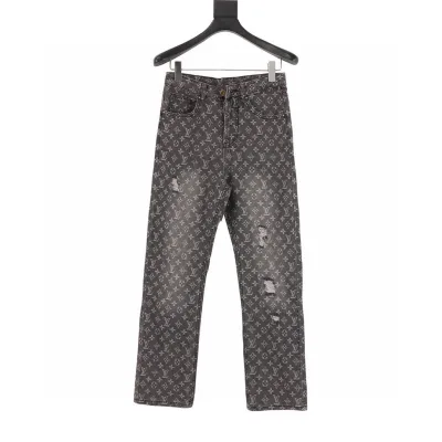 Louis Vuitton Jeans replika 1:1 lyx röd svart canvas kohud