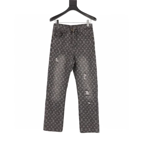 Louis Vuitton Jeans replika 1:1 lyx röd svart canvas kohud