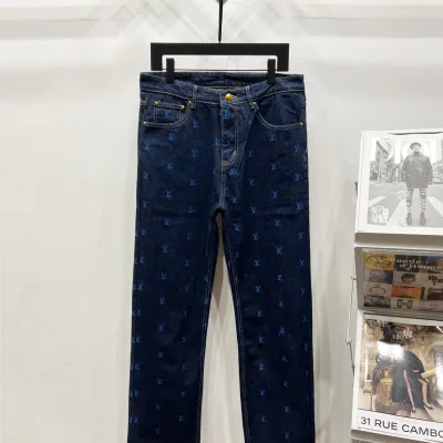 Louis Vuitton Jeans replika 1:1 super klon Denim Logo Ankomst