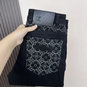 Louis Vuitton Jeans replika lyx Bomull Denim Washed Jin As