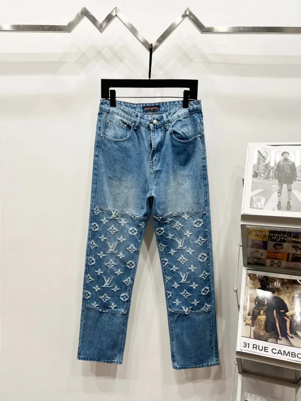 Louis Vuitton Jeans replika super klon Denim Logo Ankomst Lv