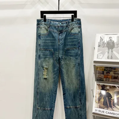 Louis Vuitton Jeans replika super klon Denim Logo Ankomst Lv