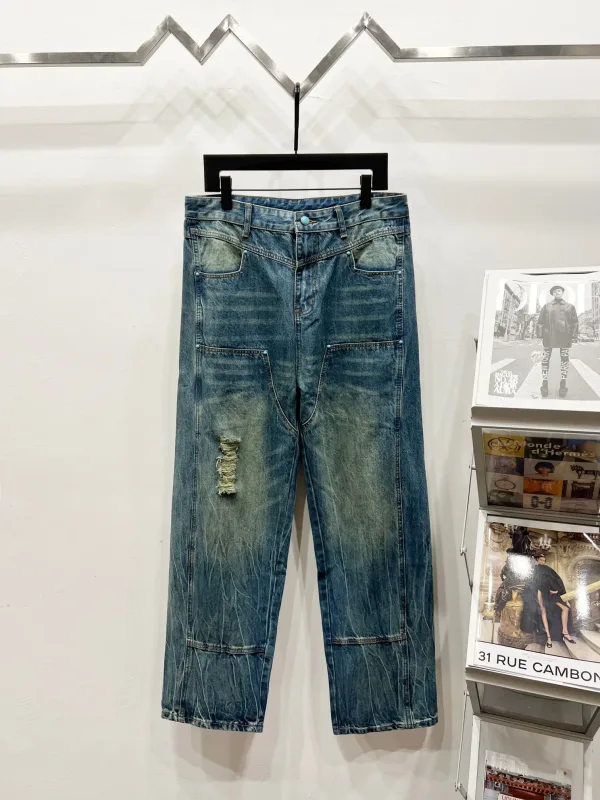 Louis Vuitton Jeans replika super klon Denim Logo Ankomst Lv