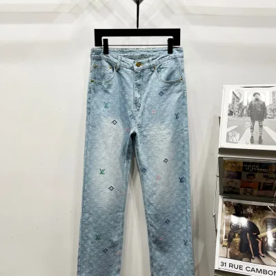 Louis Vuitton Jeans replika super klon Denim Logo Ankomst Lv