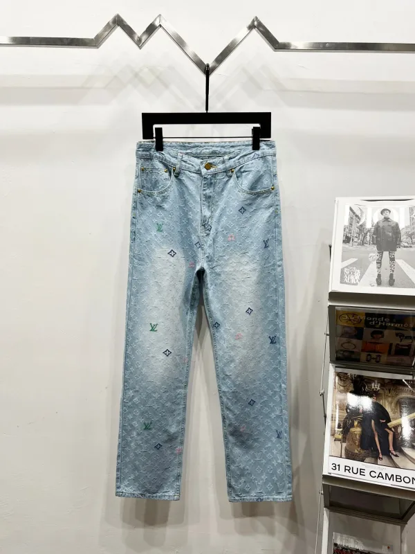 Louis Vuitton Jeans replika super klon Denim Logo Ankomst Lv